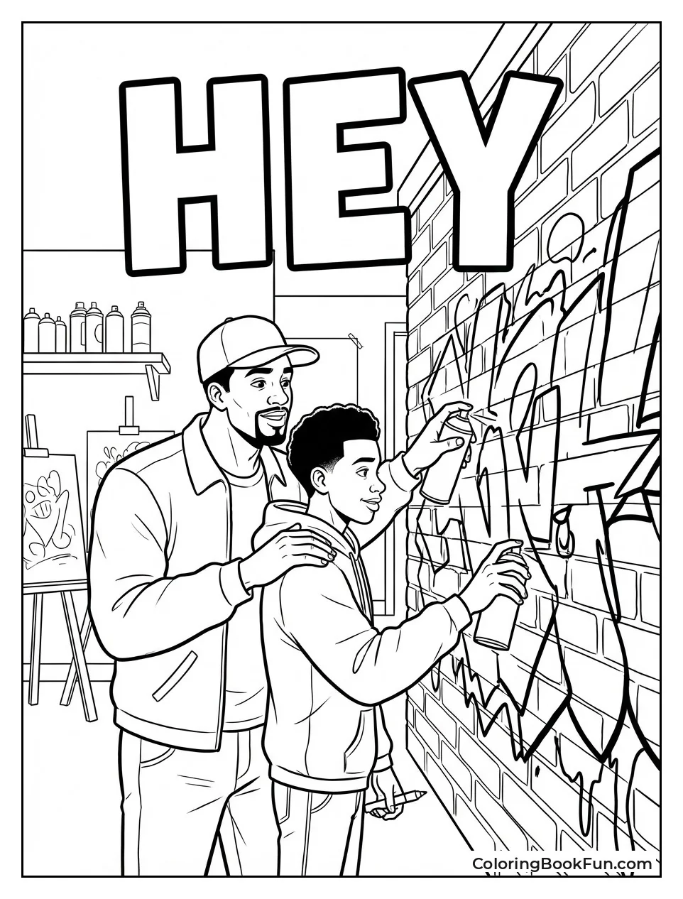 Miles Draws Graffiti with Uncle