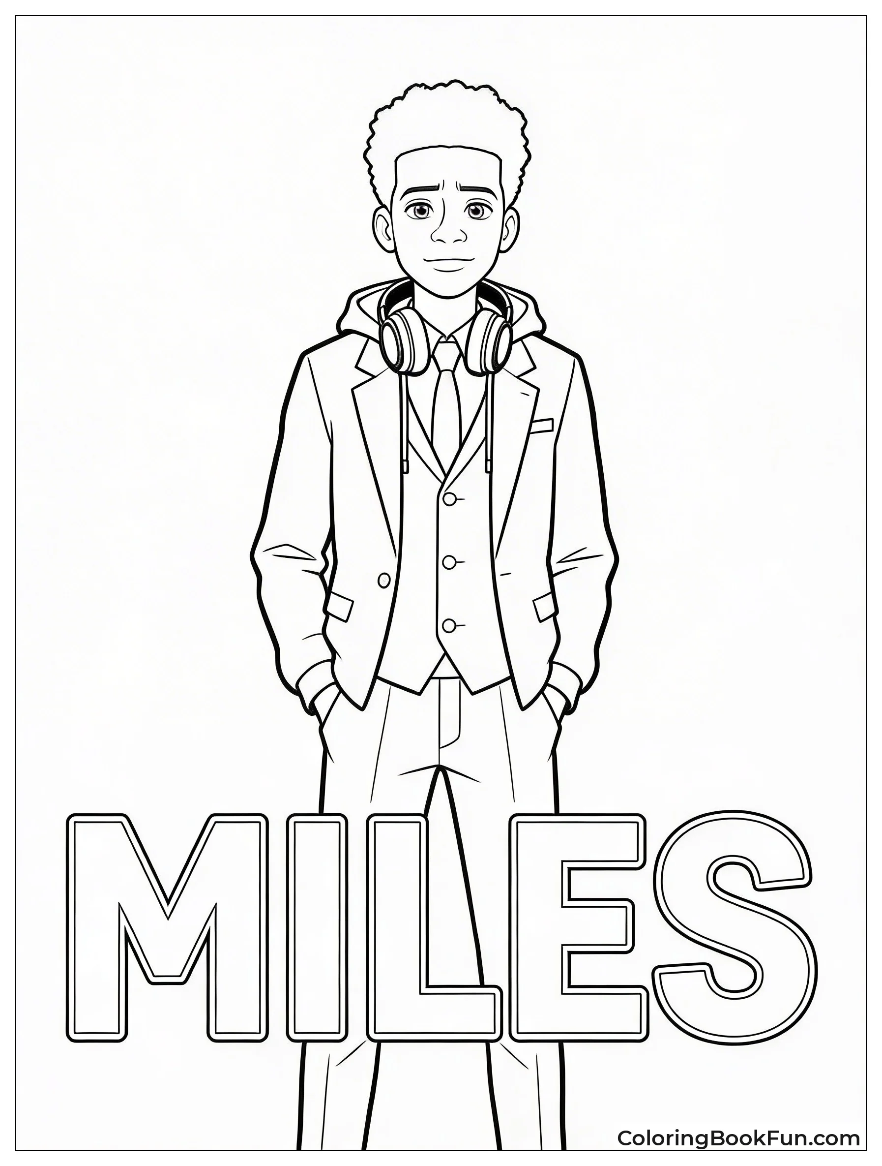 Miles Relaxes with Headphones