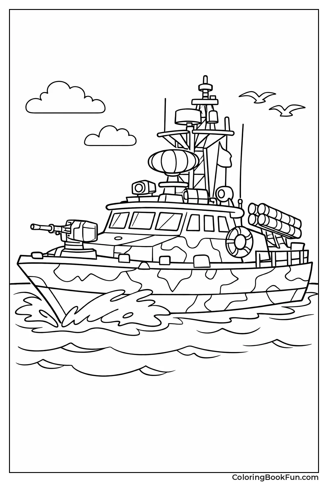 Military Patrol Boat Sailing