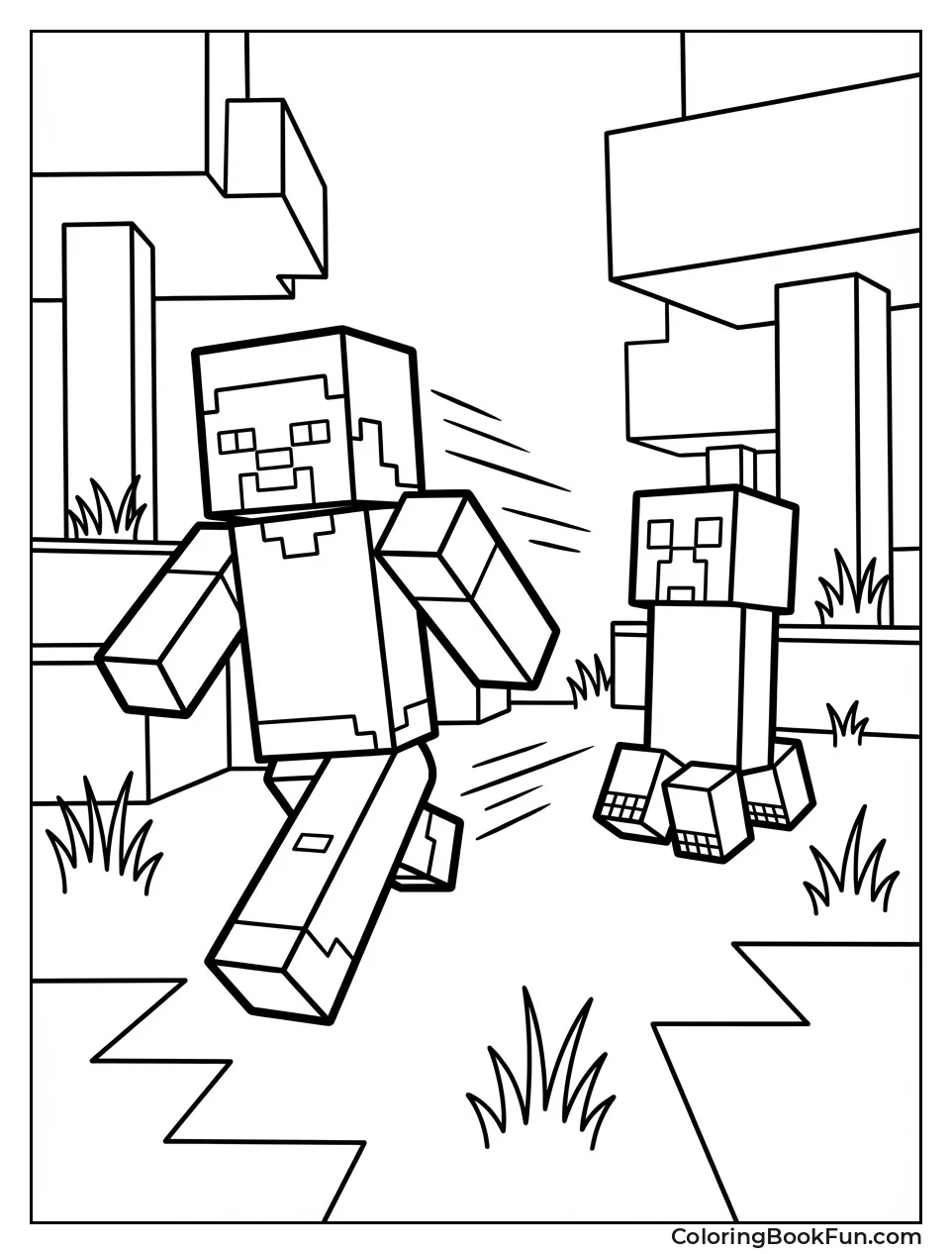 Steve Runs from Creeper