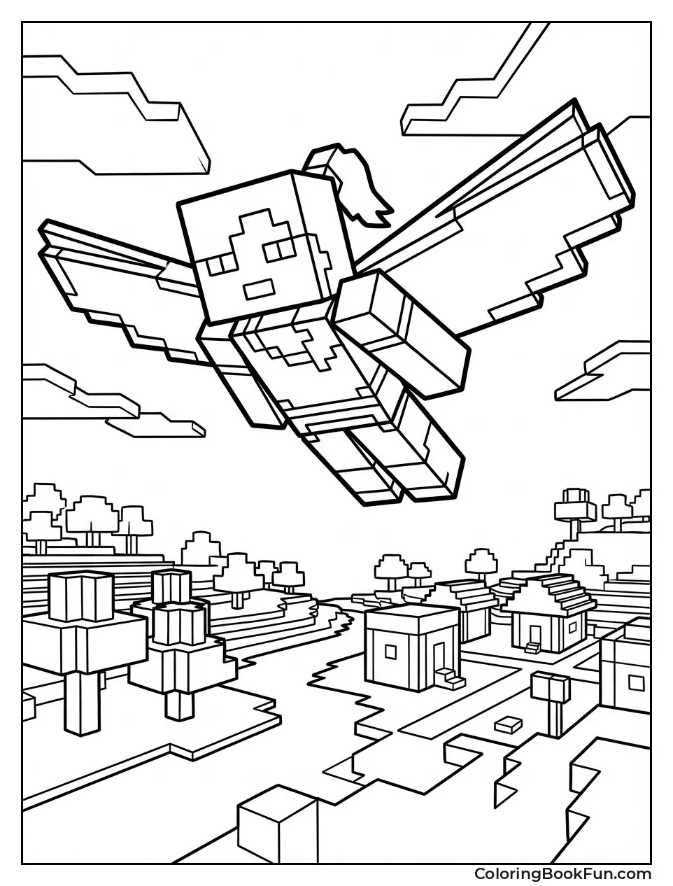 Alex Glides with Elytra