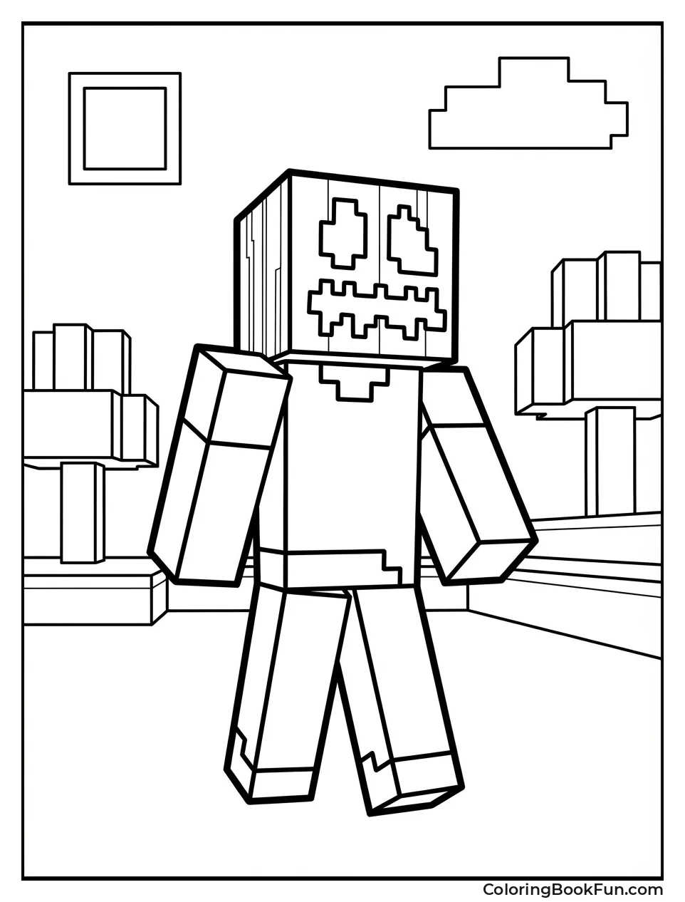 Character Wears Pumpkin Head