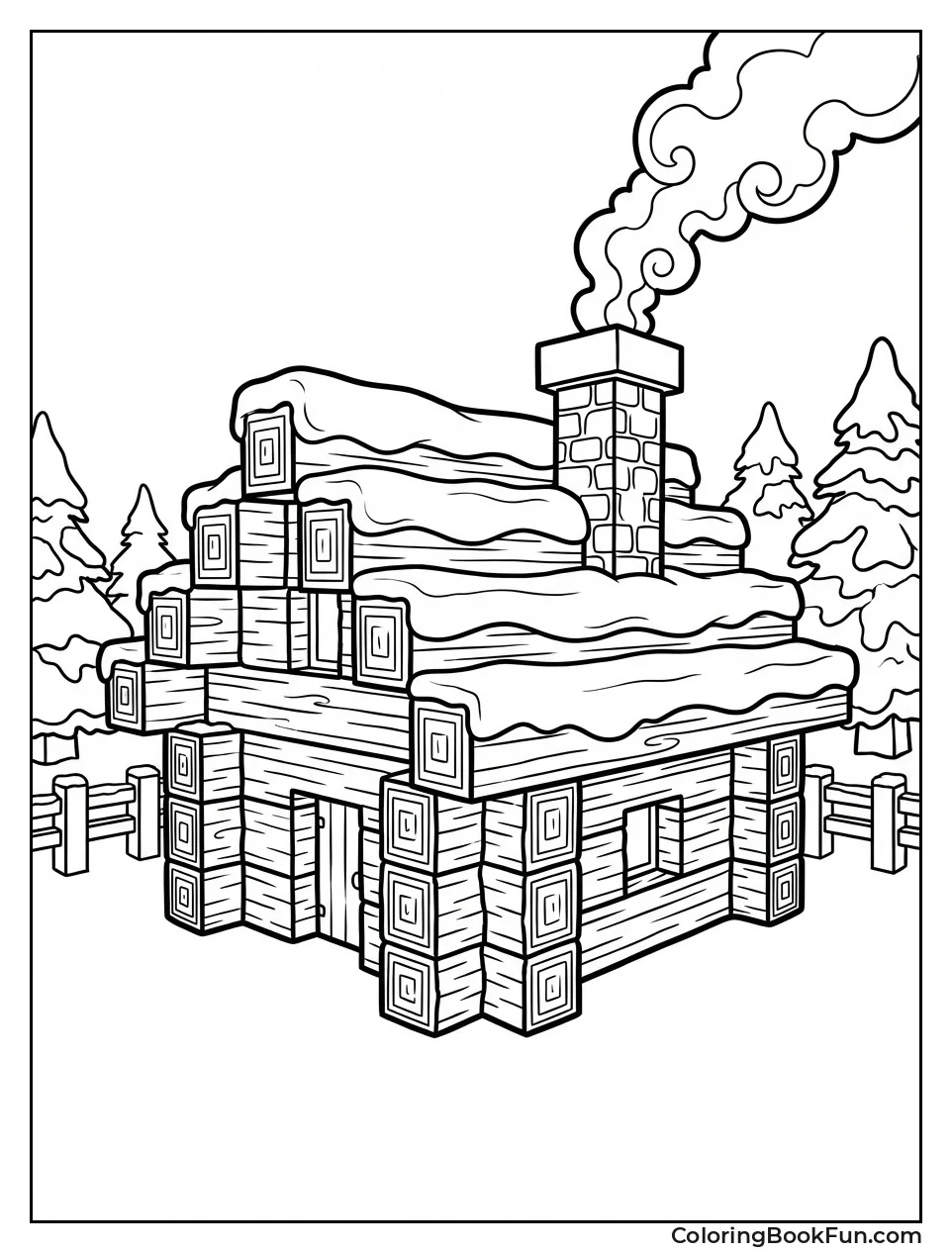 Snowy Cabin Smokes Warm