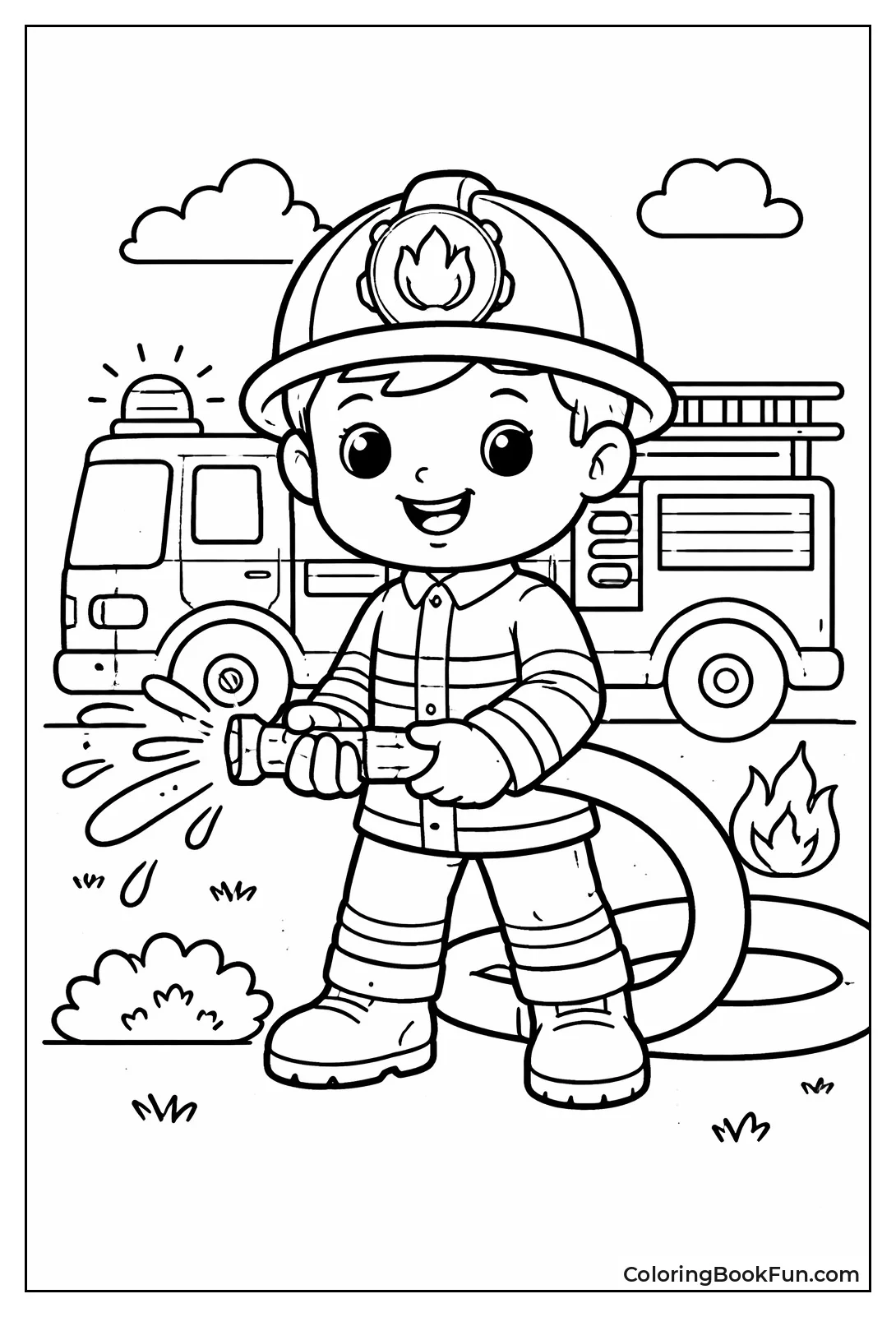 Little Fireman with Hose