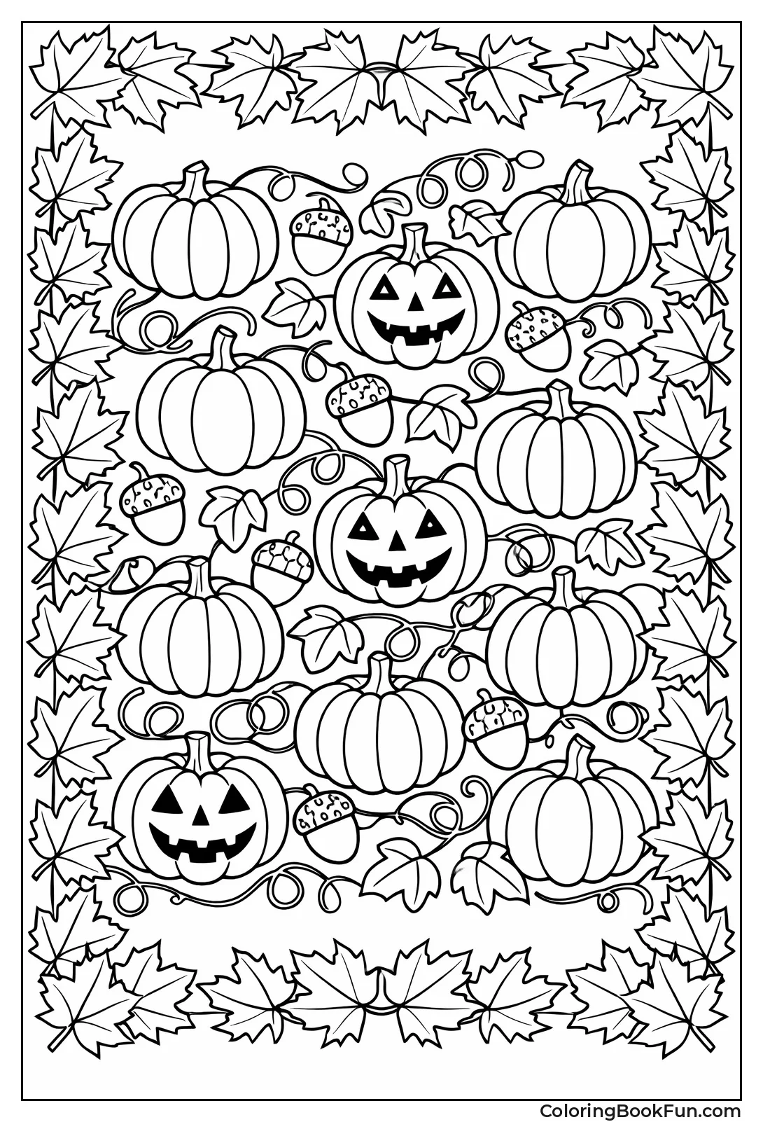 Mini Pumpkins and Leaves