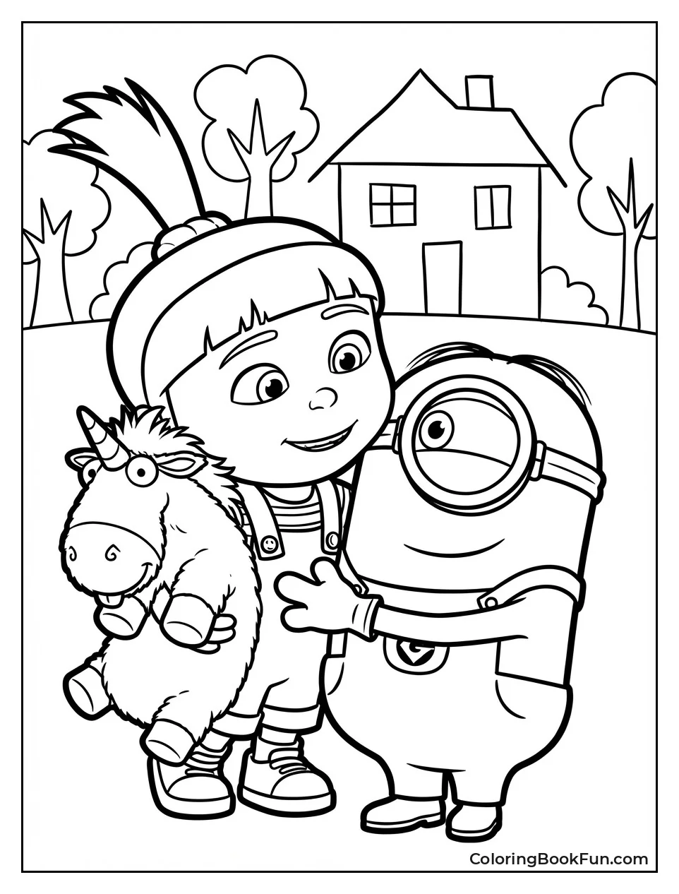 Agnes Hugs Minion and Unicorn