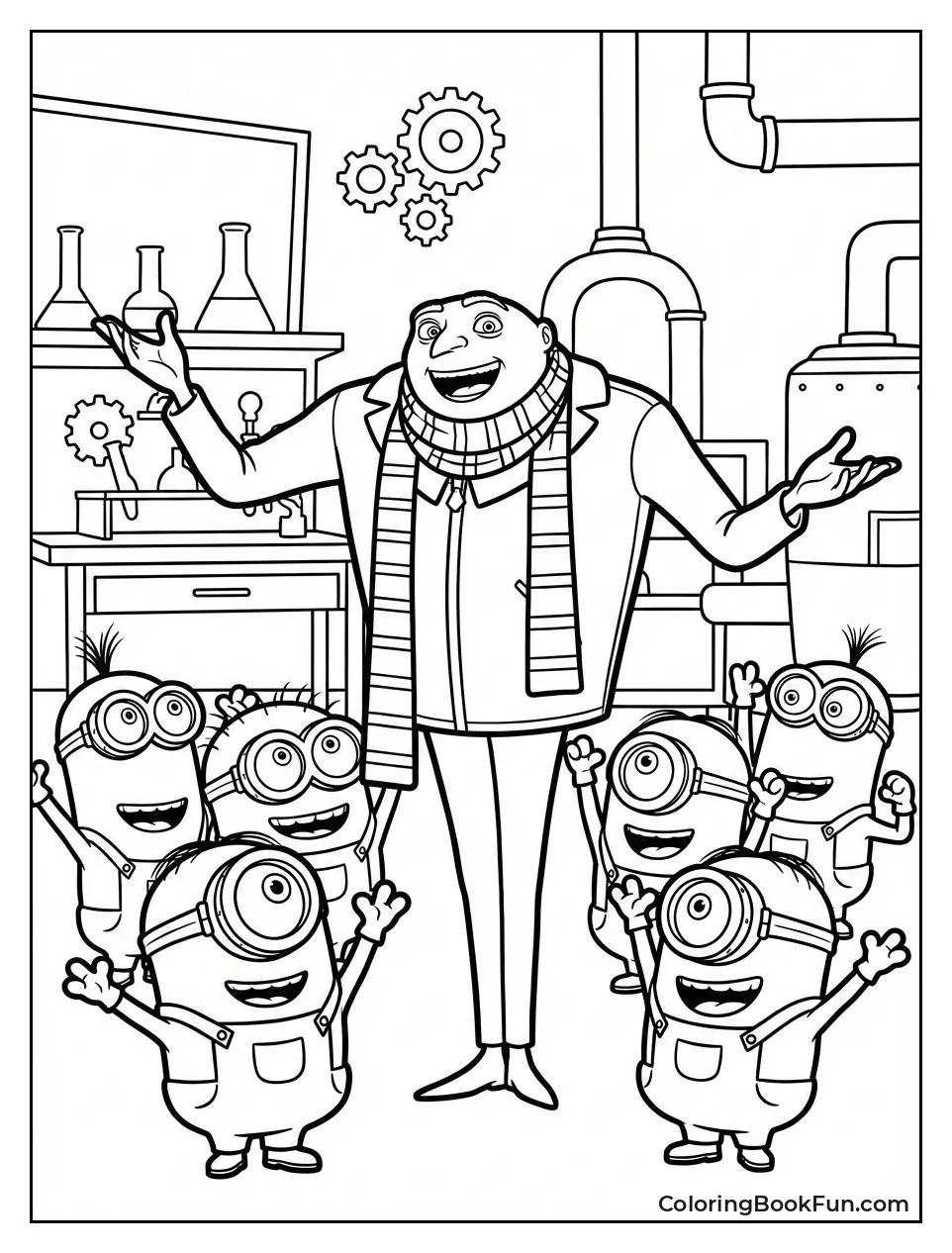 Minions Cheer around Gru