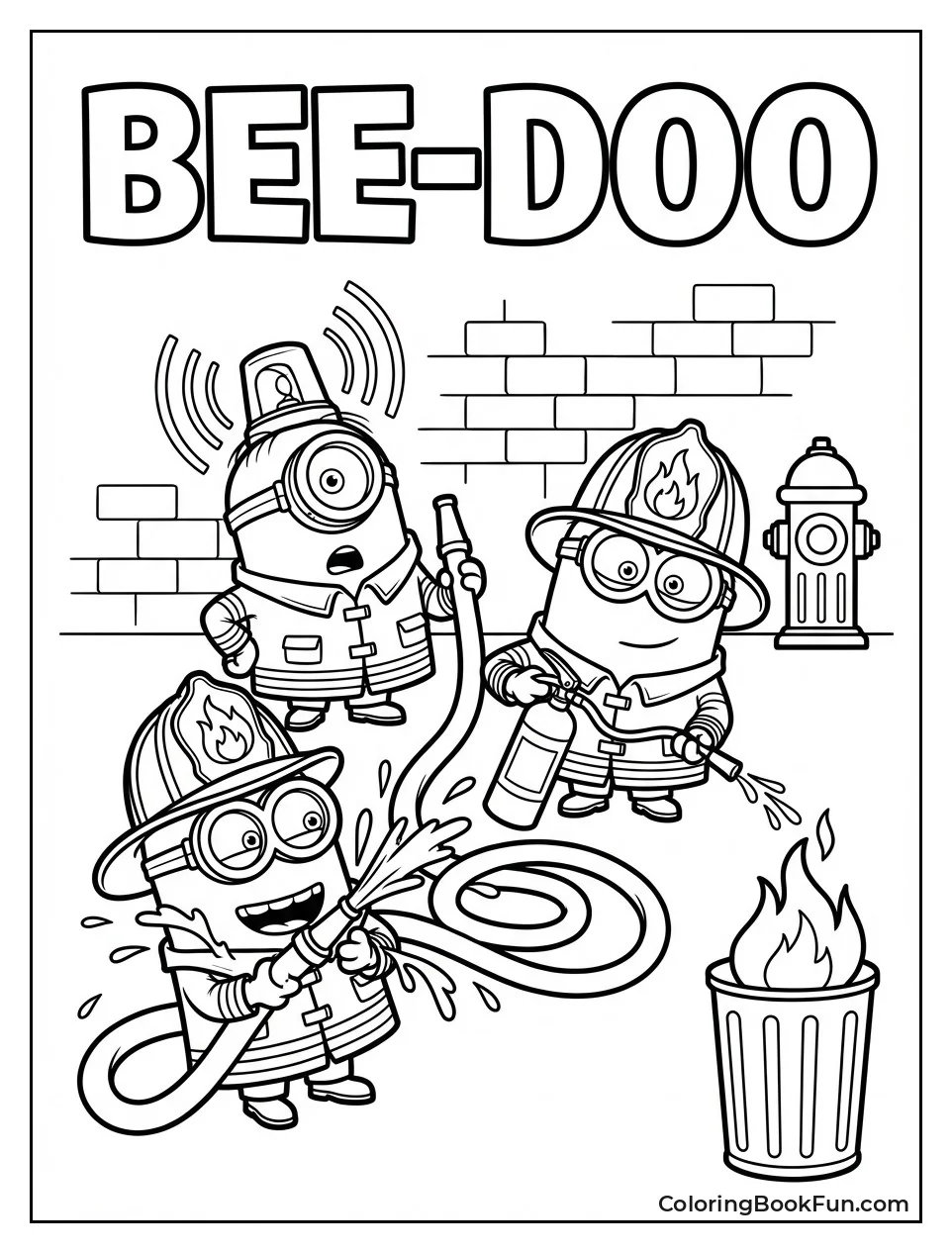 Minions Fight Fire with Hose