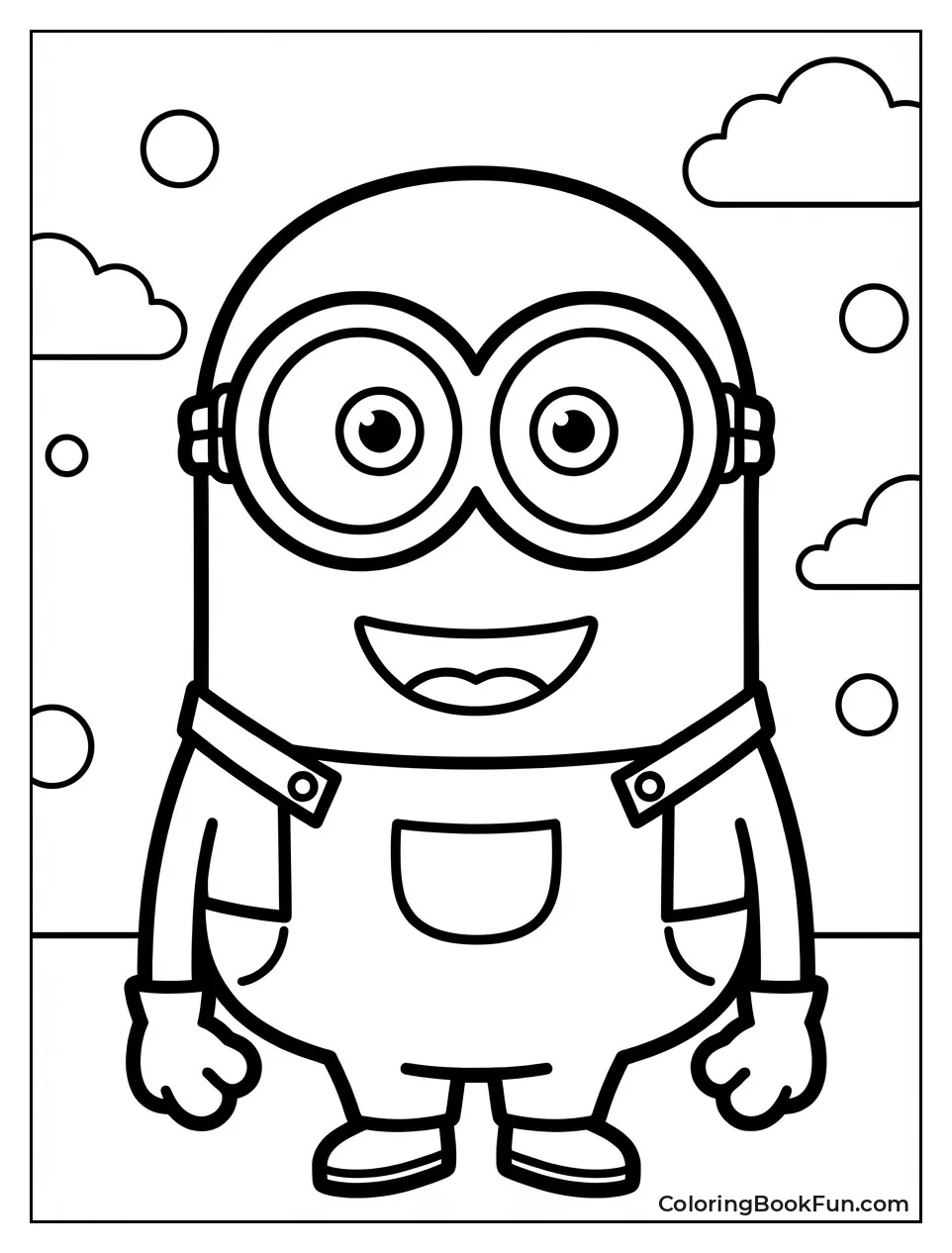 Smiling Minion with Goggle Straps