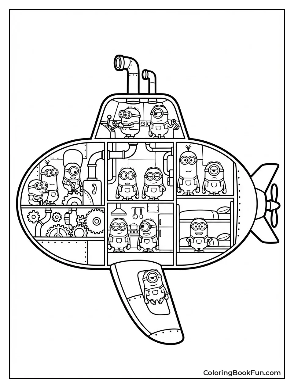 Minions Work in Submarine
