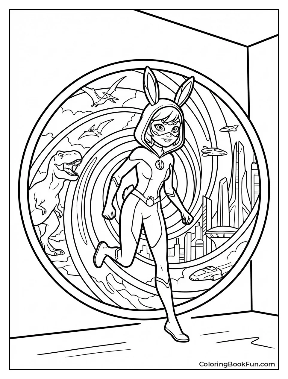 Bunnyx Steps Through Time Portal