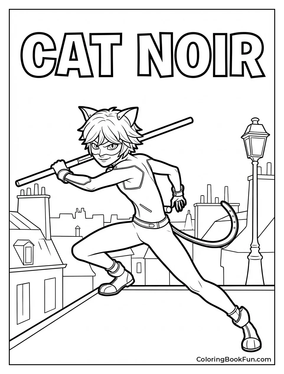 Cat Noir Crouches to Strike
