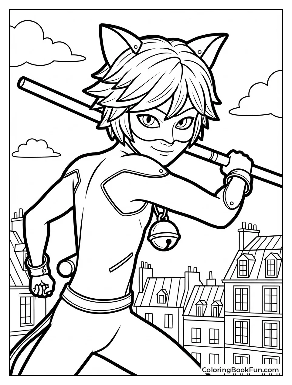 Chat Noir Spins Staff