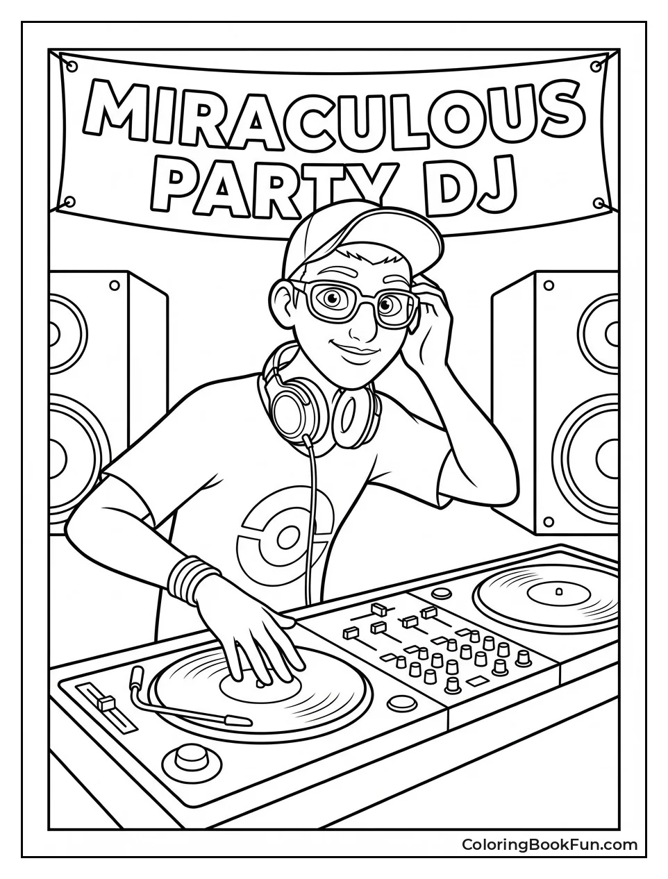 Nino DJs with Records