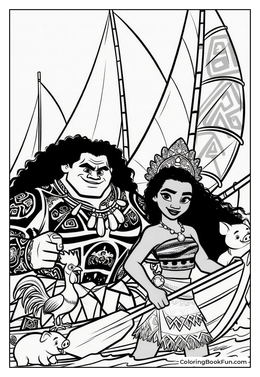 Moana Sails with Maui