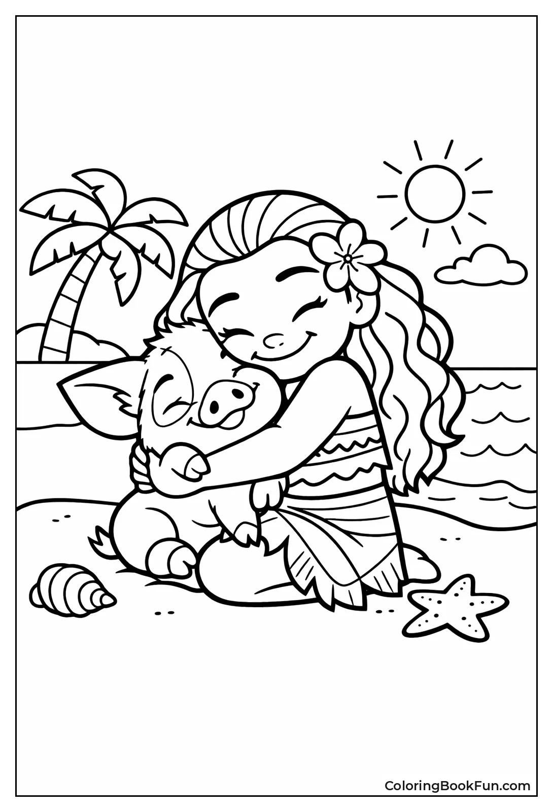 Moana Hugs Cute Pua