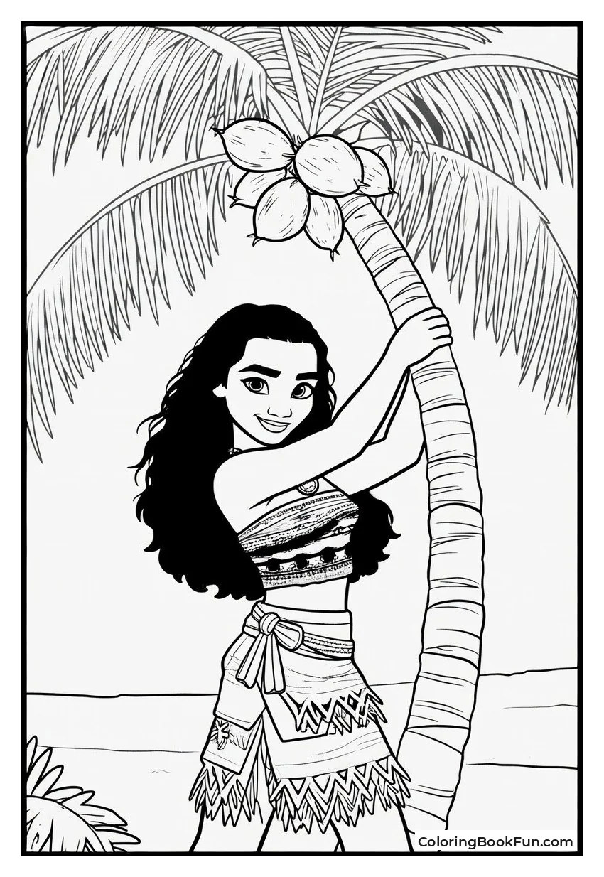 Moana Climbs Coconut Tree