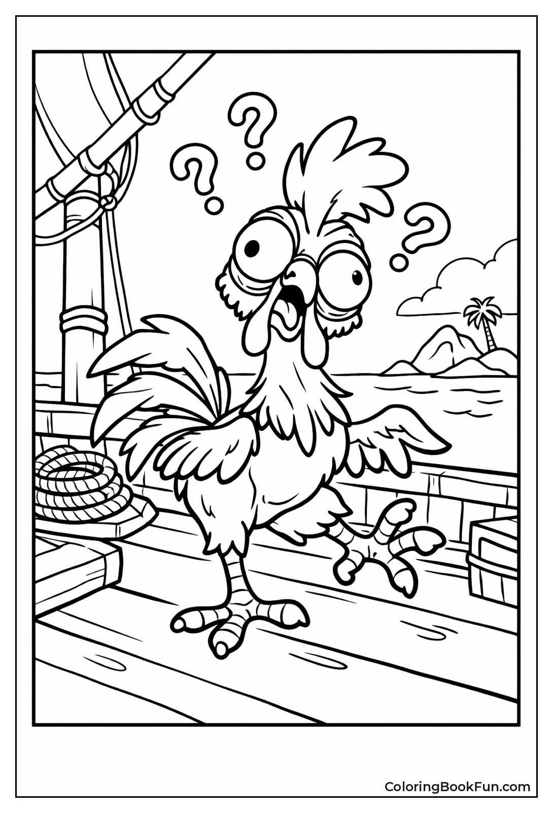 Confused Heihei Chicken on Boat