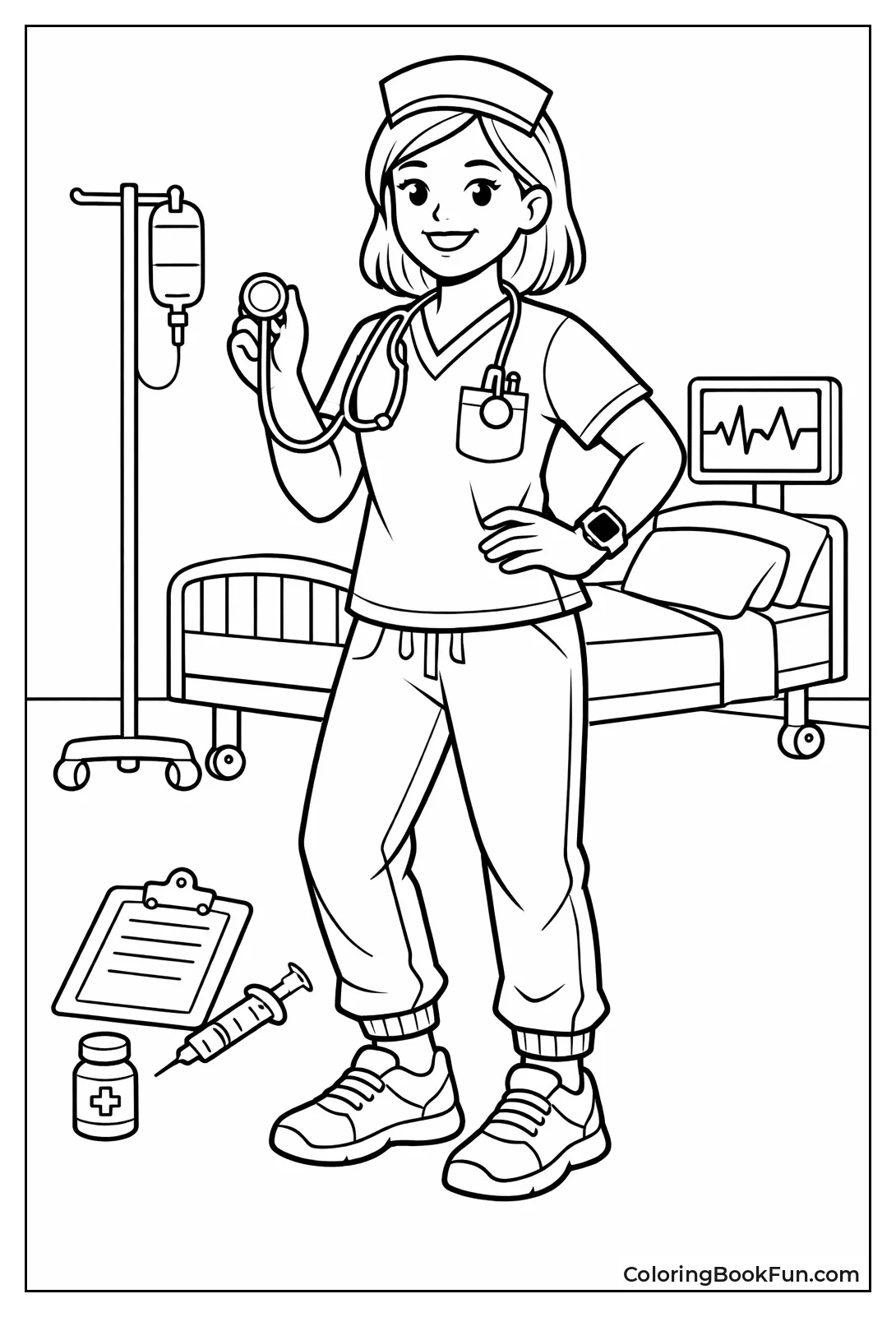 Stylish Nurse in Joggers