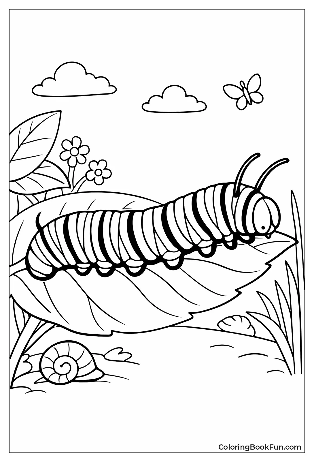 Striped Monarch Caterpillar Portrait