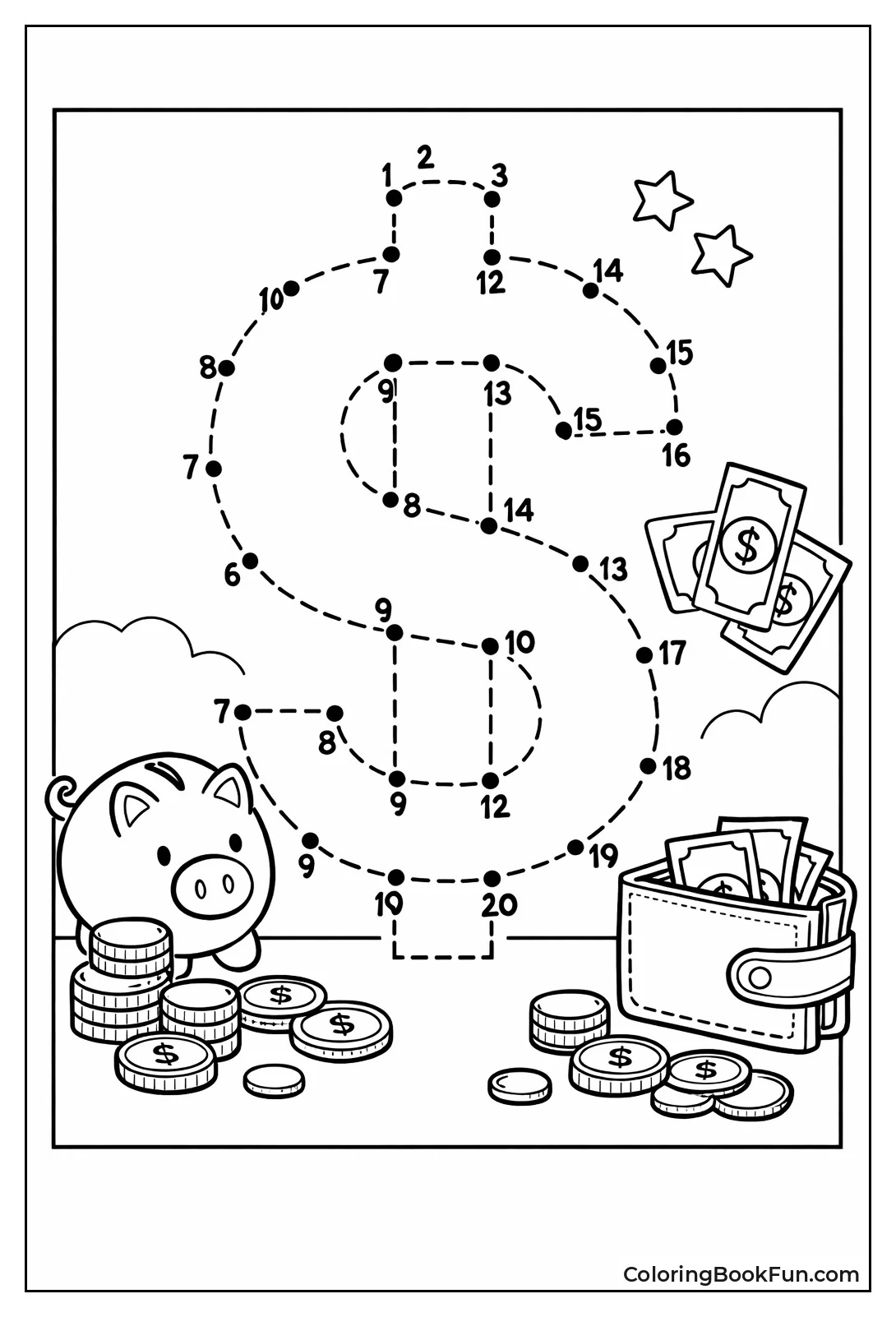 Dots Make Decorative Dollar Sign