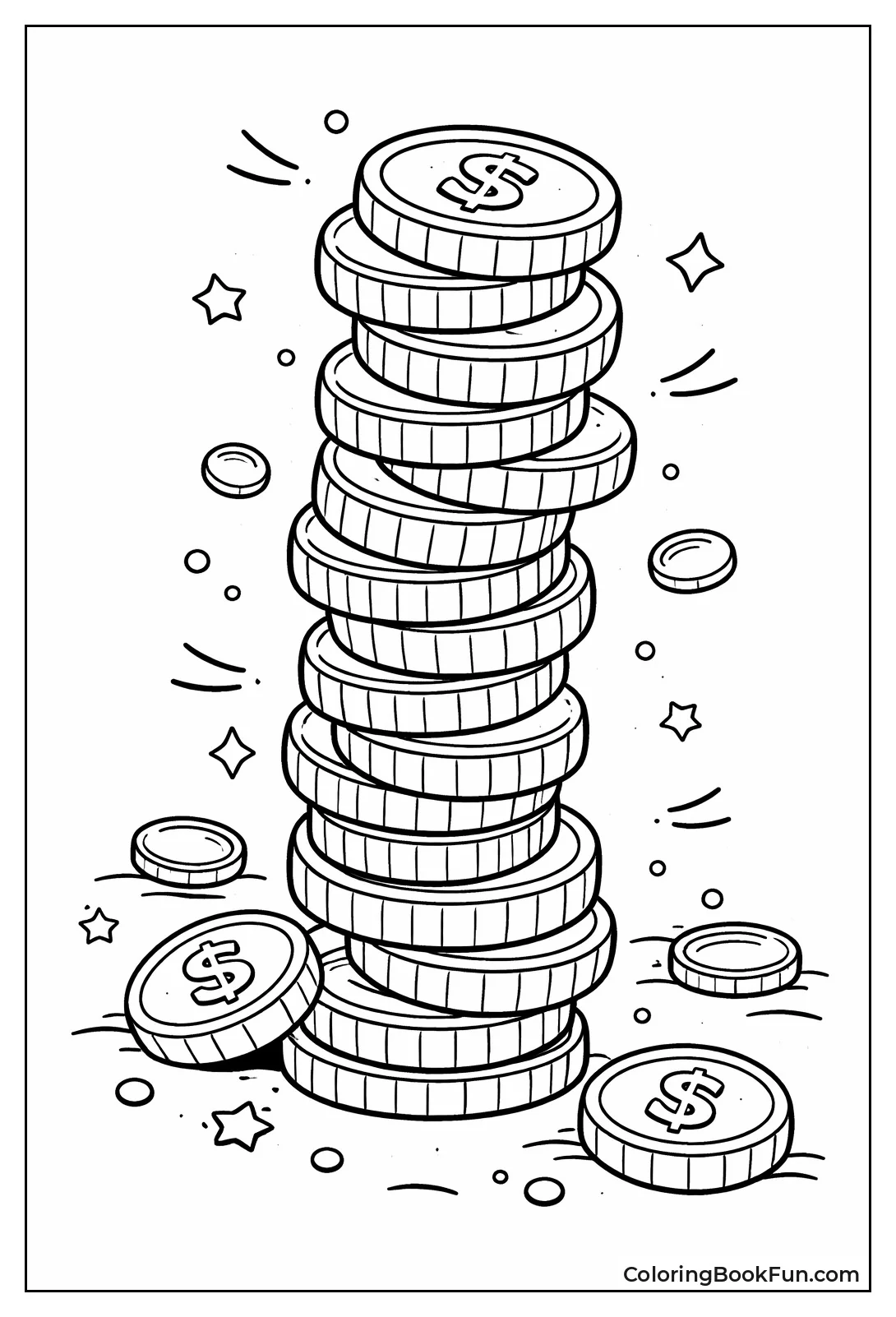 Tall Tower of Gold Coins