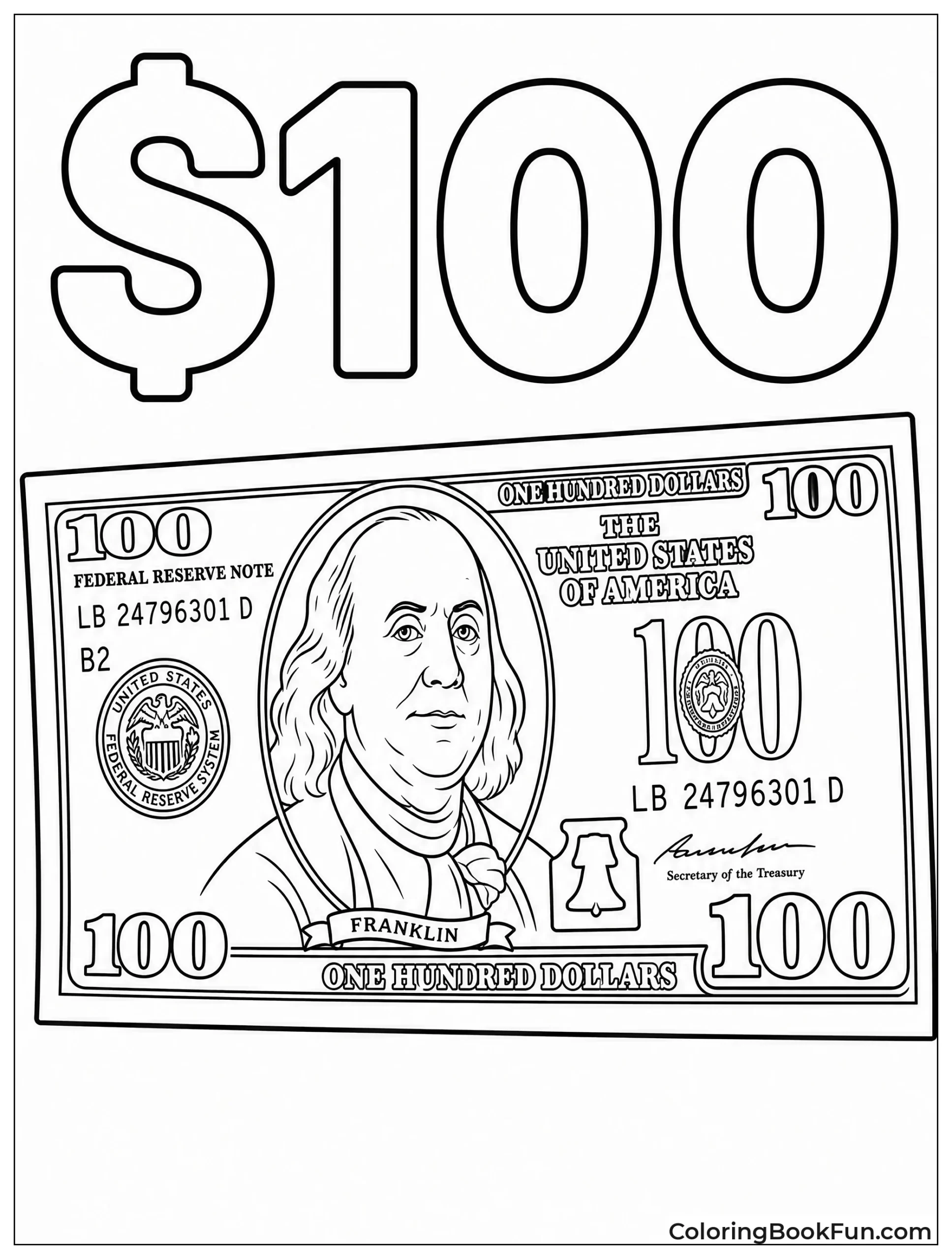 Hundred Dollar Bill with Franklin