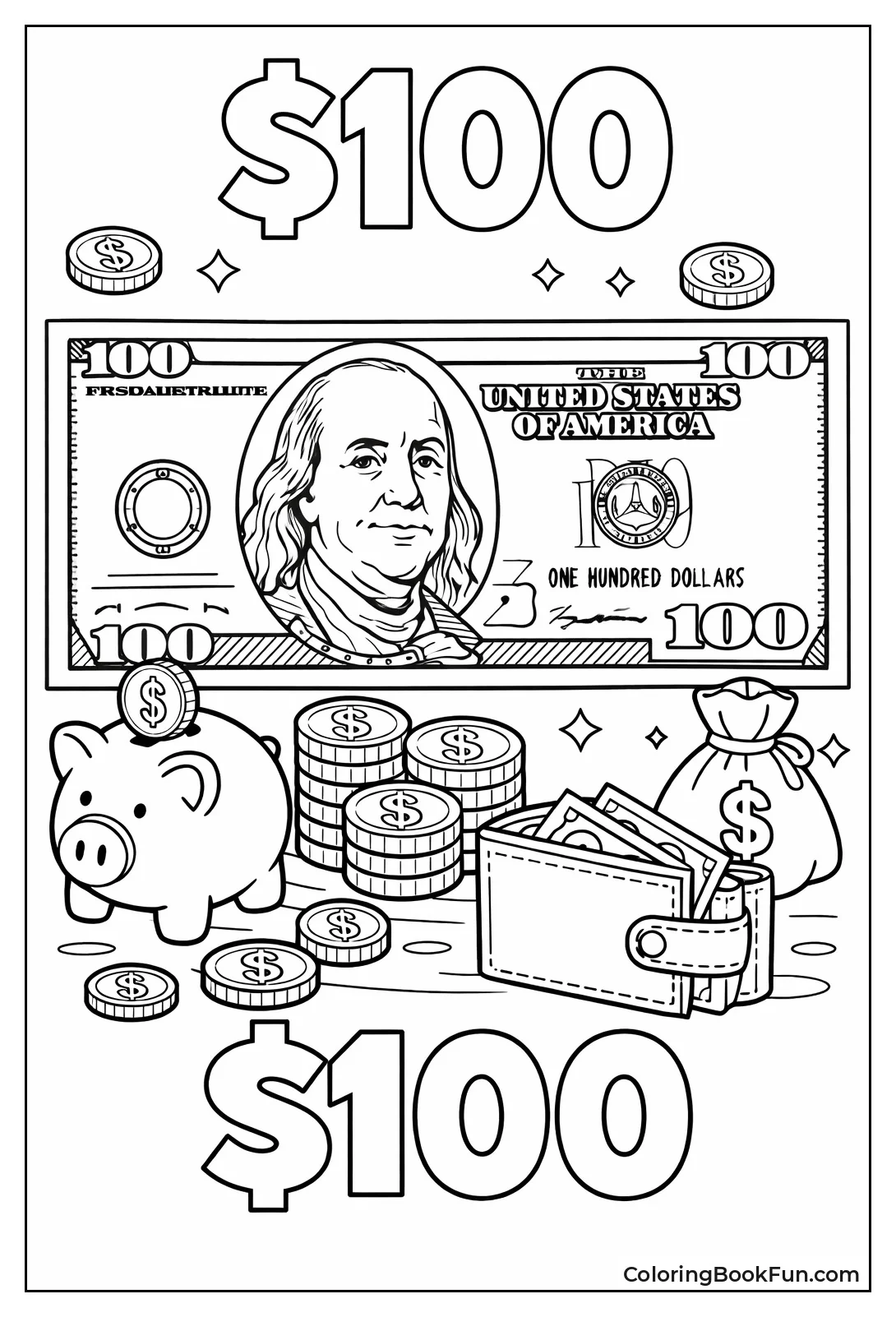 Hundred Dollar Bill with Franklin