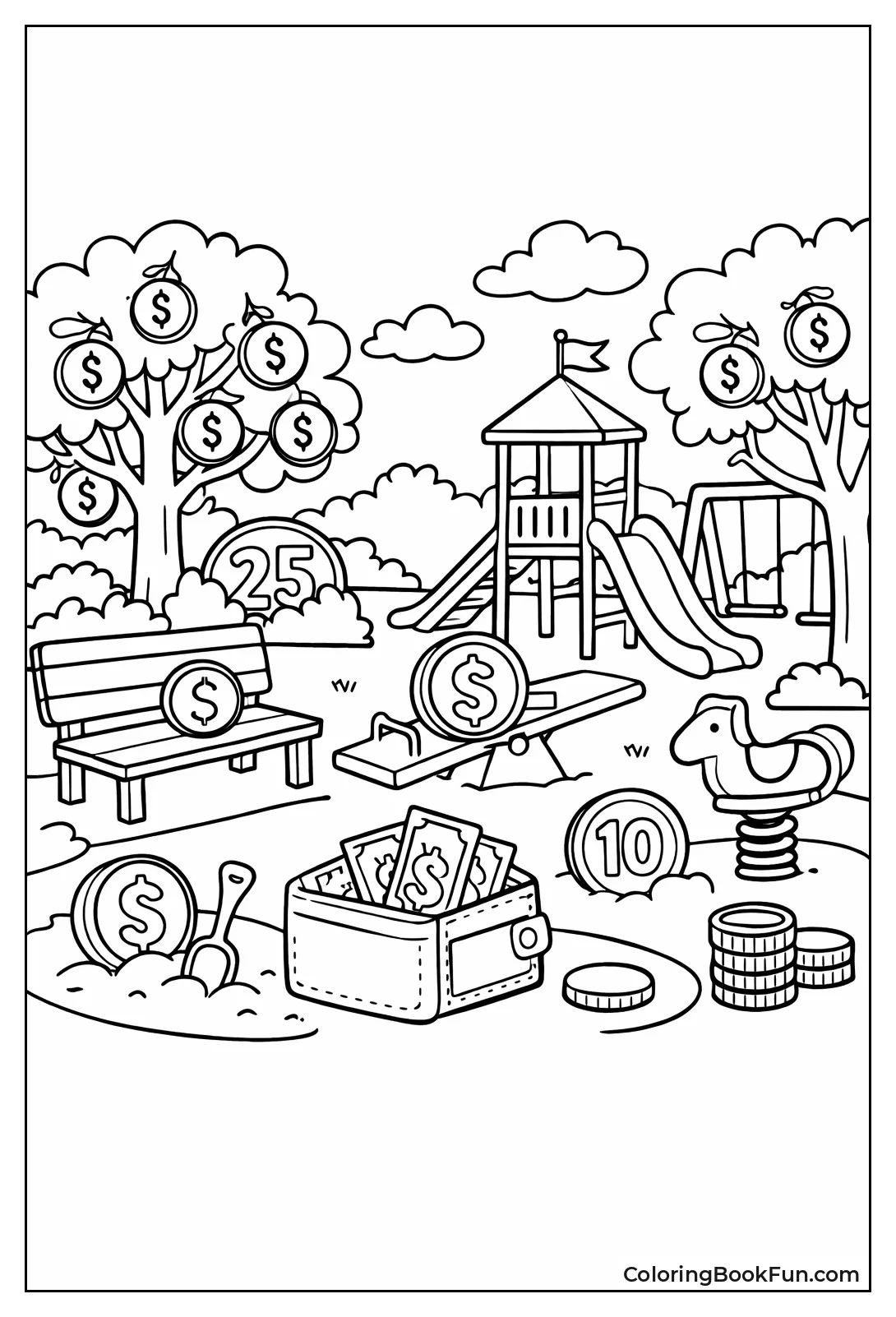 Spot Coins in Park Scene