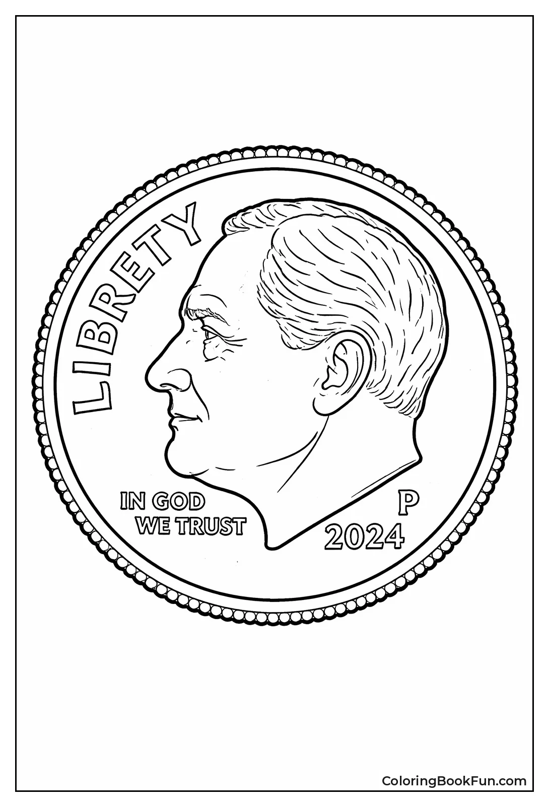 Dime Shows Patterned Edges