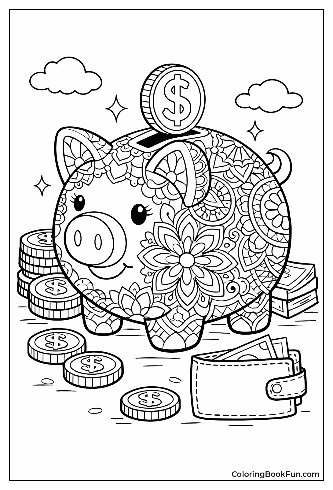 Patterned Piggy Bank Design