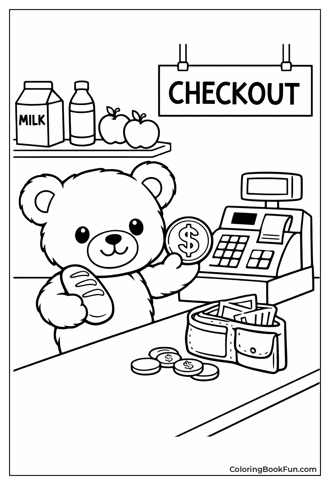 Bear Buys Bread with Coin