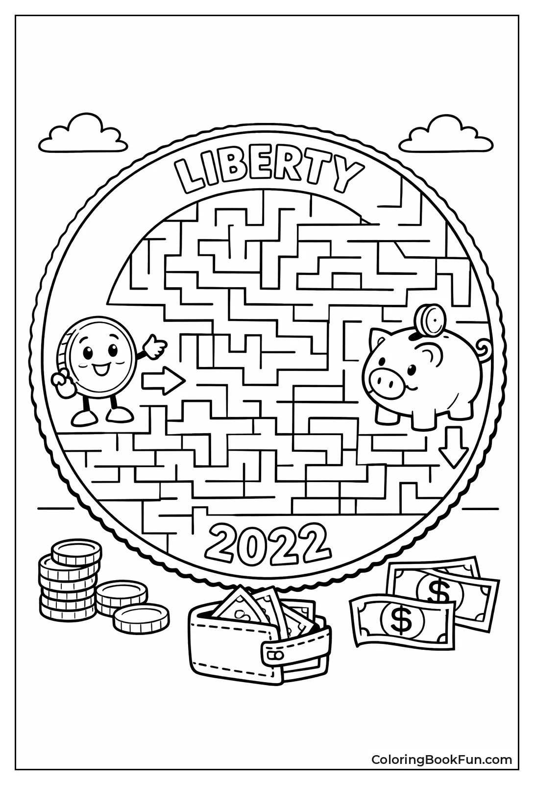 Quarter Maze to Piggy Bank