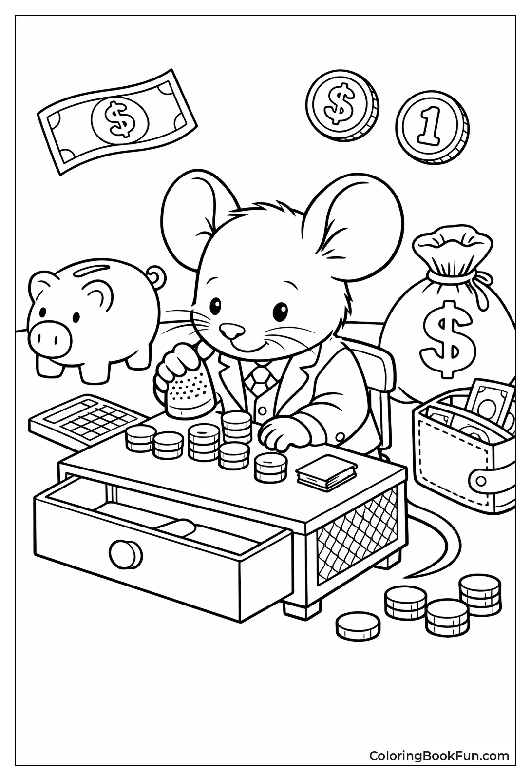 Mouse Sorts Tiny Coins