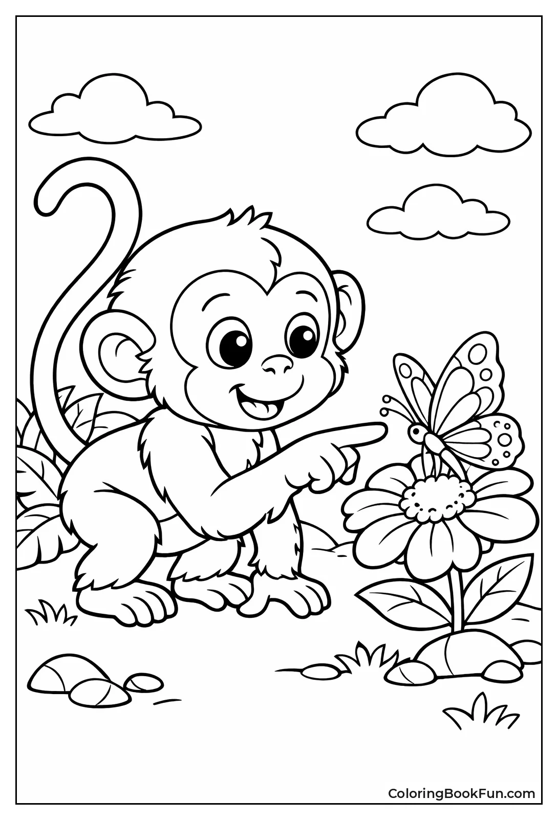 Monkey Reaches for Butterfly