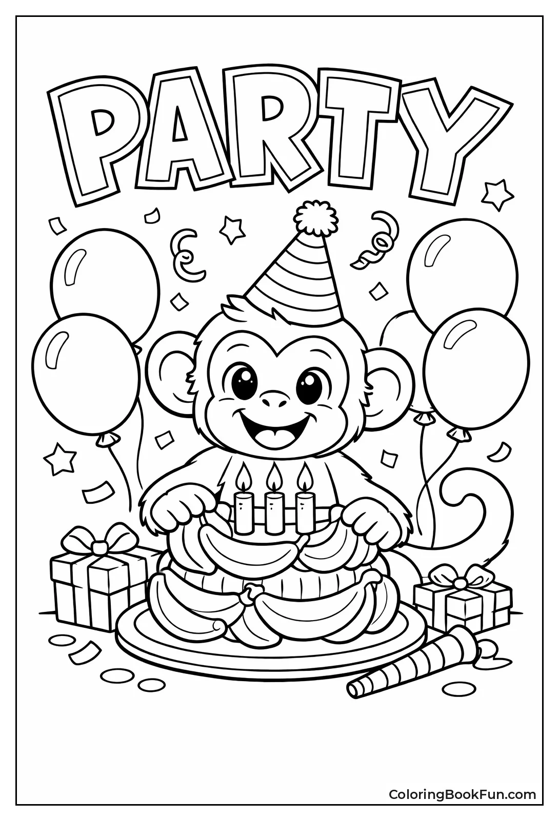 Monkey Wears Party Hat