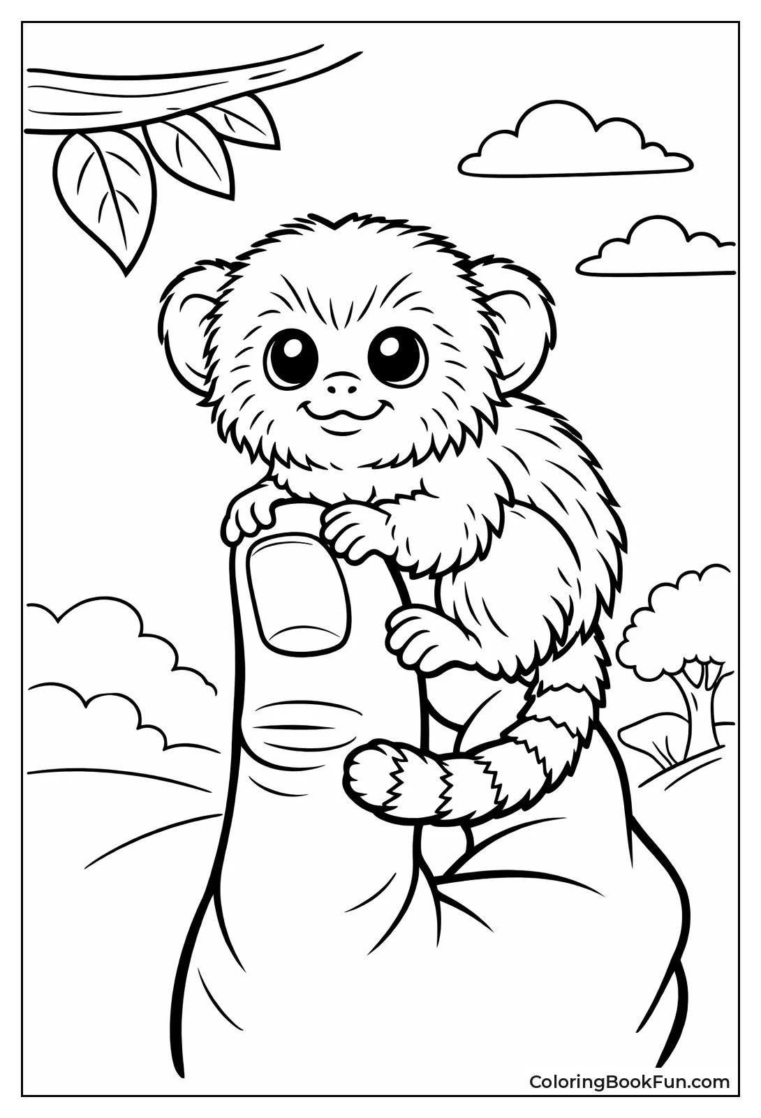 Tiny Marmoset on Thumb