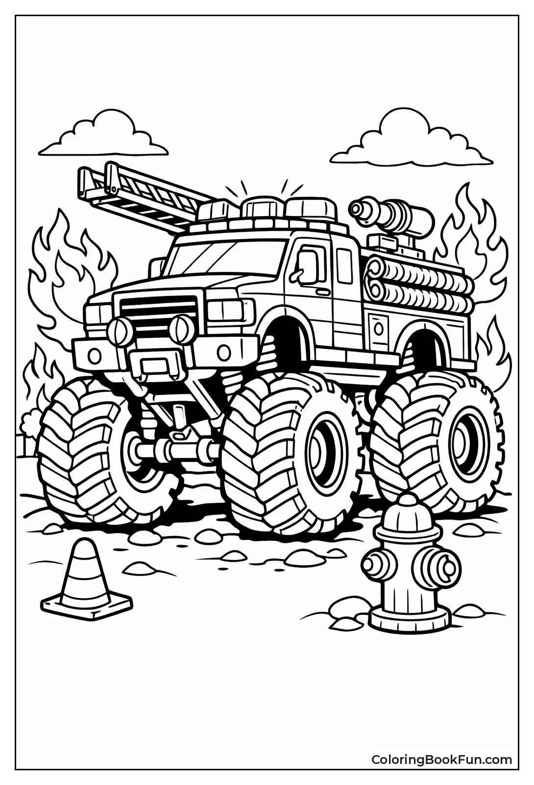 Monster Fire Truck with Flames