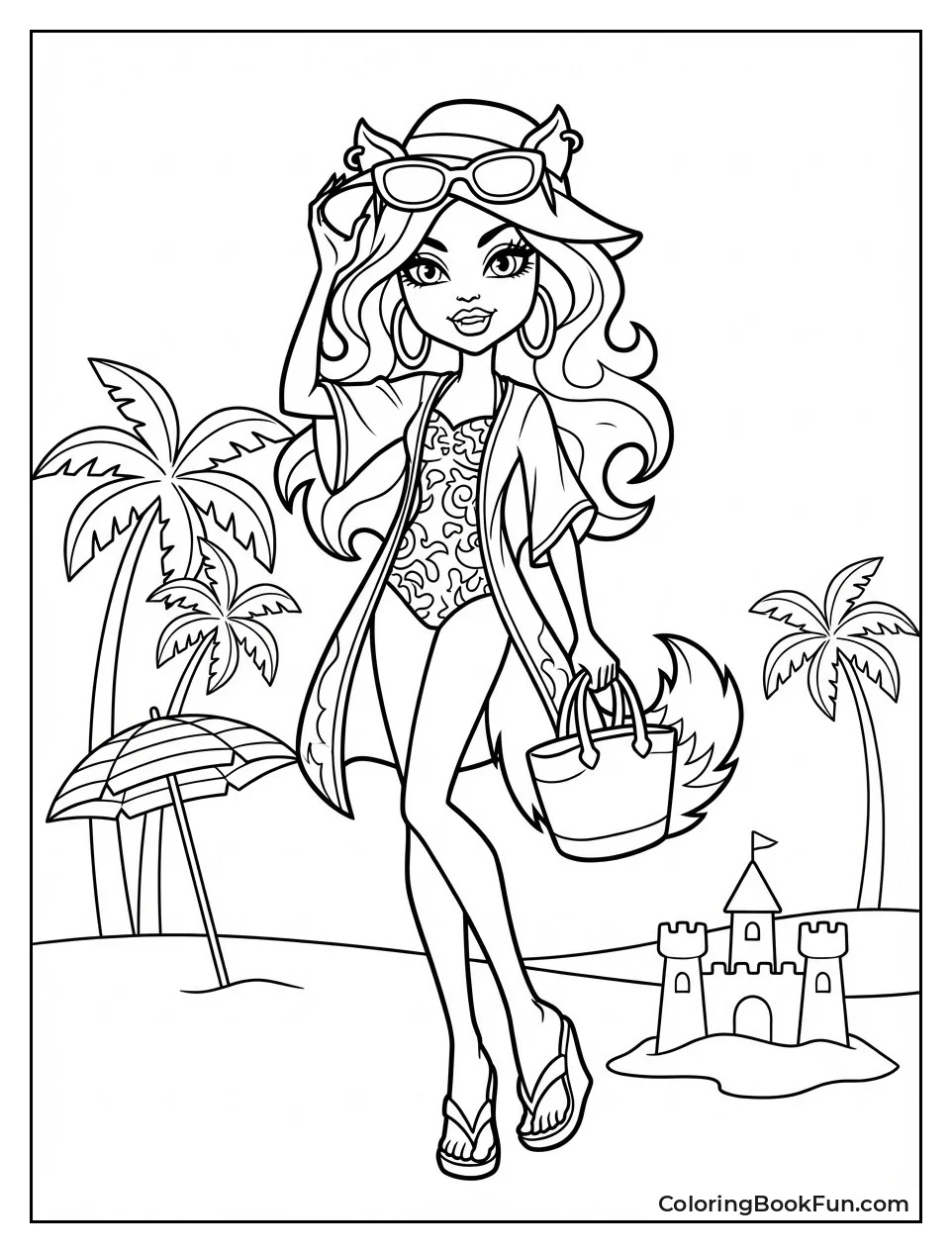 Clawdeen Wolf Relaxes on Beach