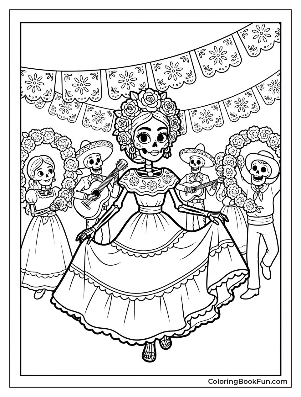 Skelita Leads Muertos Parade