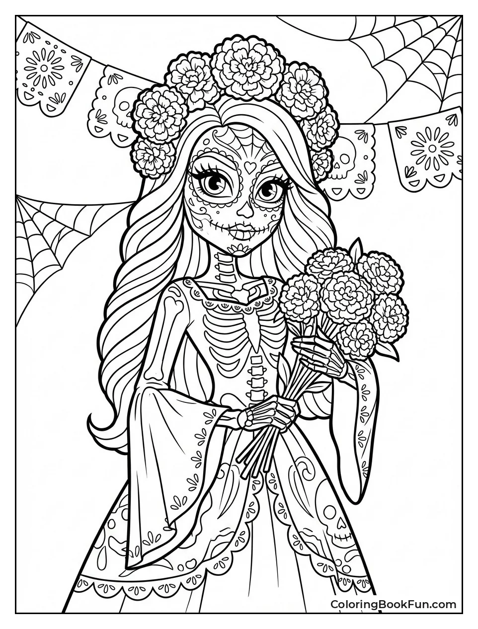 Skelita Wears Floral Skull