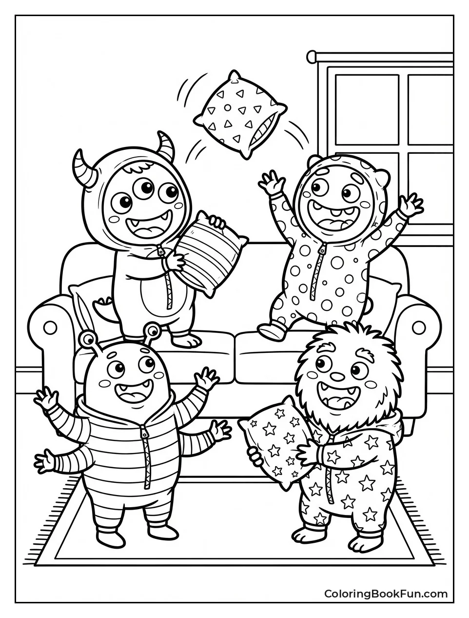 Monsters Pillow Fight Party