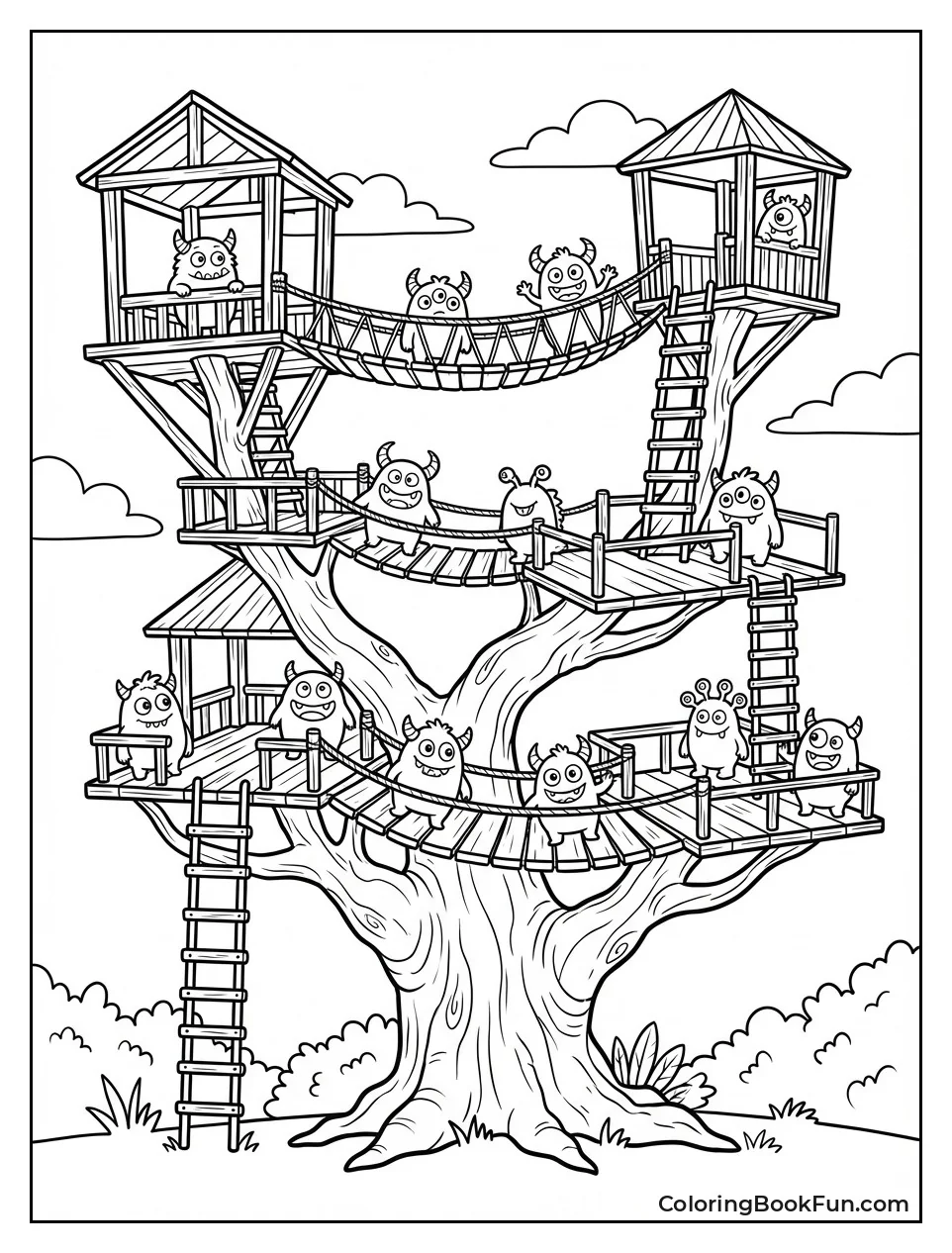 Tiny Monsters Climb Treehouse