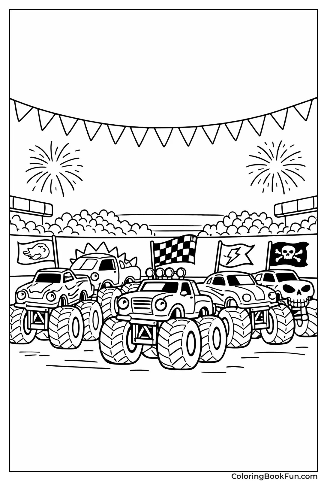 Fleet of Monster Trucks