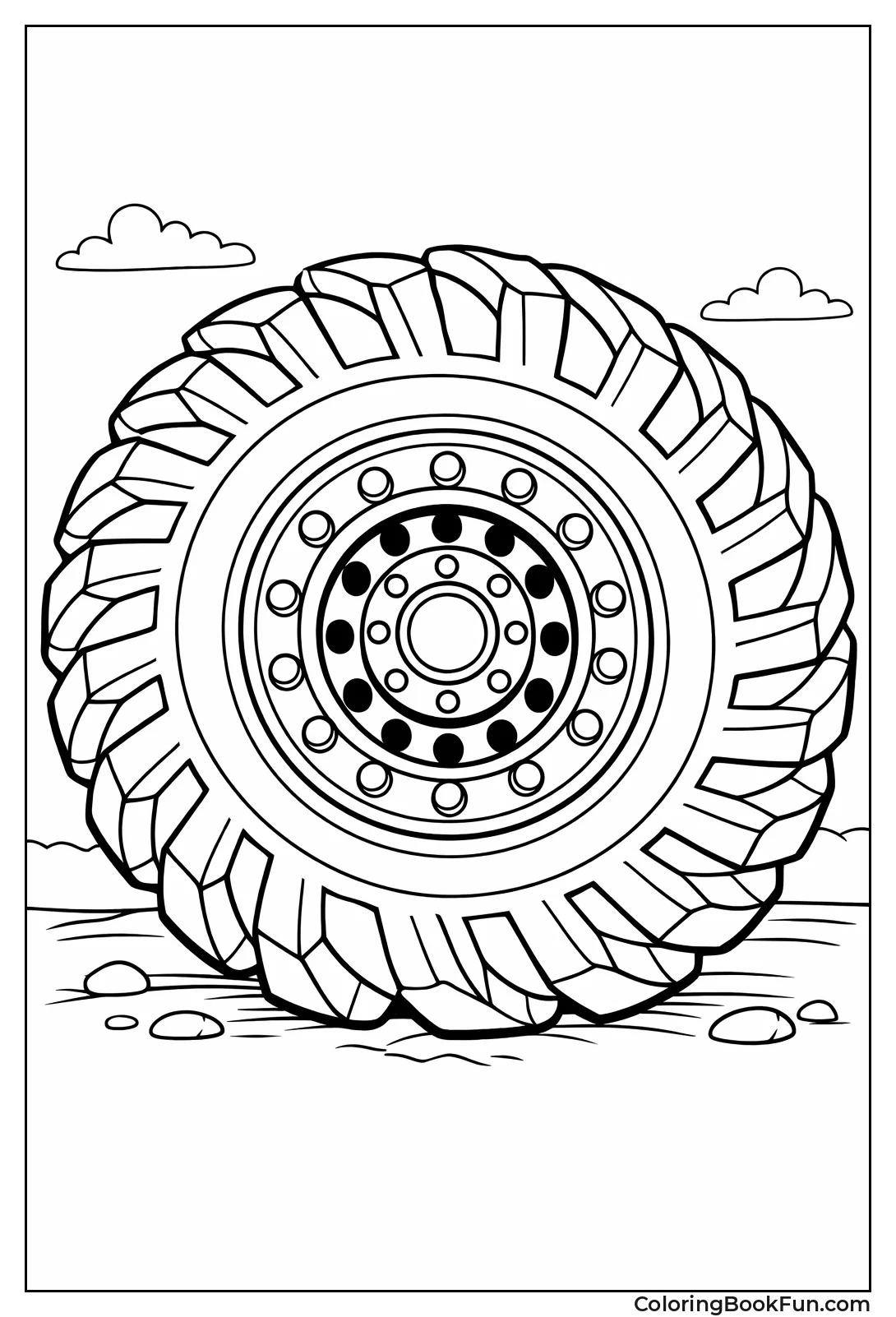 Giant Tire Close-Up View