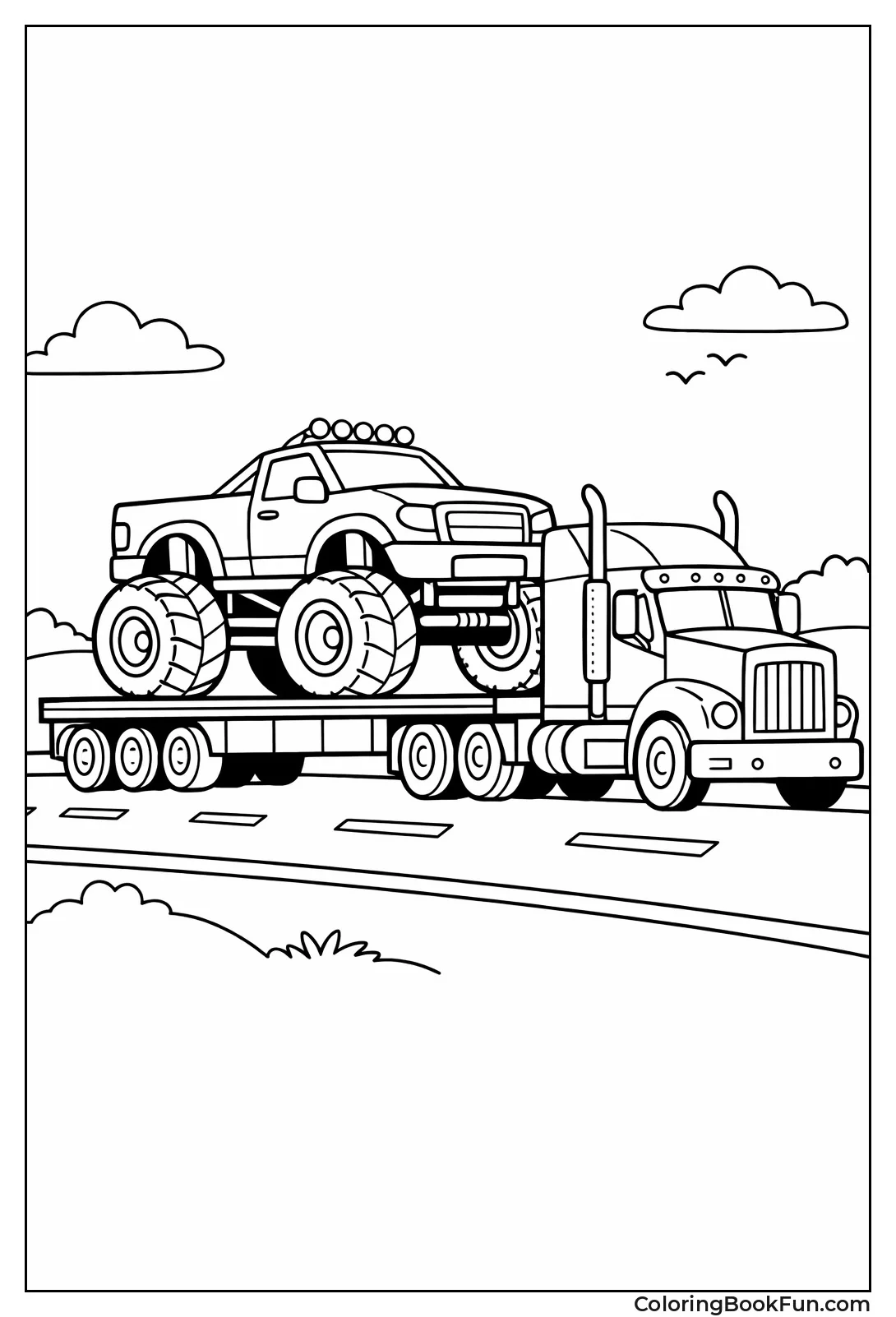 Hauler Carries Monster Truck