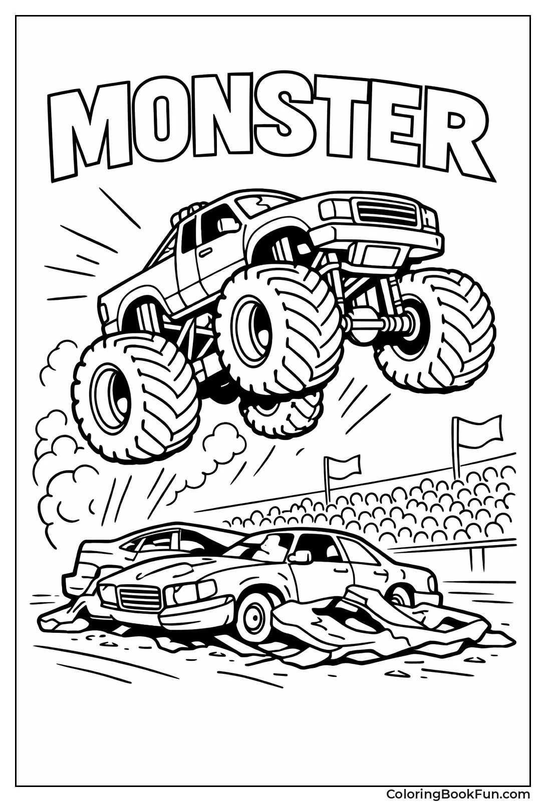 Monster Truck Jumps Cars