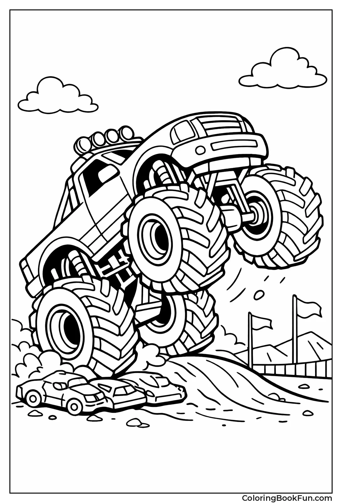 Monster Truck Pops Wheelie