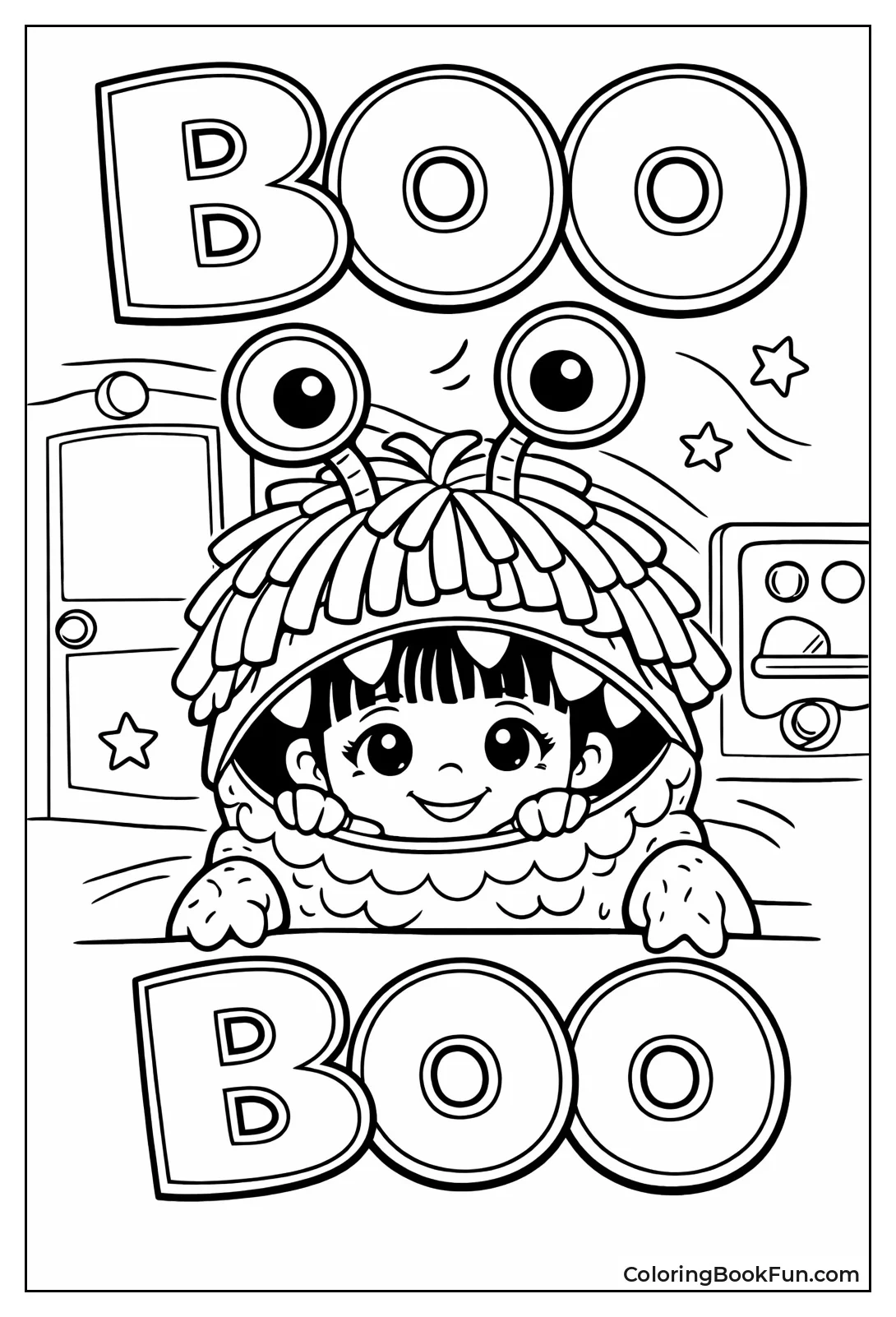 Boo Peeks in Monster Costume