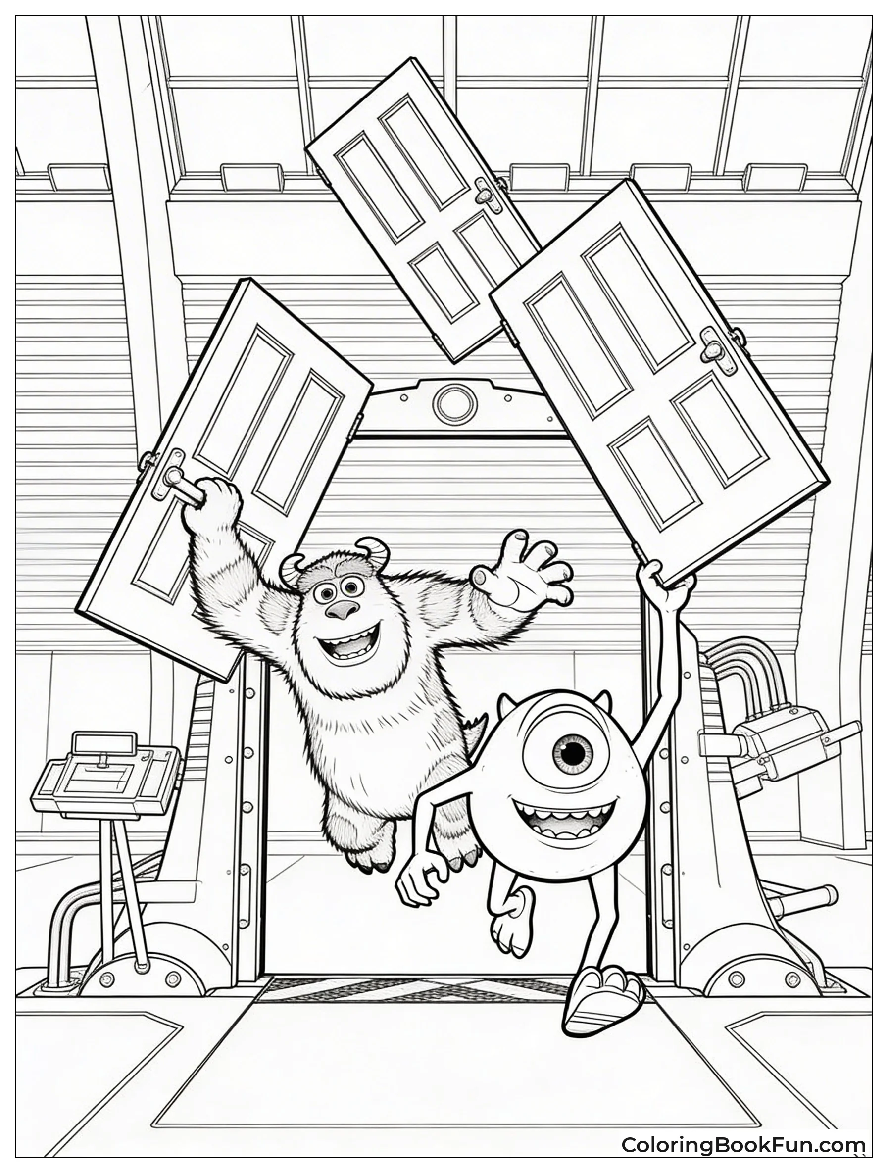 Sulley Mike Chase Flying Doors